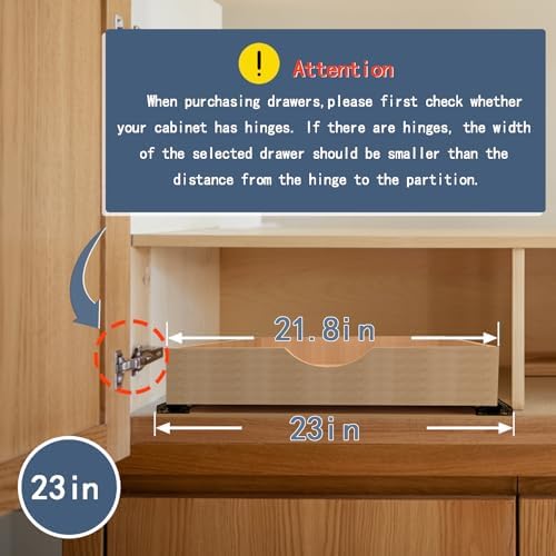 Pull Out Cabinet Drawers - 9x2 Size Options (10-29'W,18-21'D), Pre-Assembled with Soft Close Slides, Solid Beechwood, Easy Installation(DRAWER-23x16) - Image 5