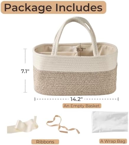 Diaper Caddy Organizer, Gift Basket for Baby Shower, Newborn Essentials - Image 2