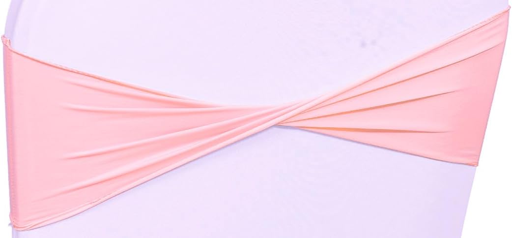 VDS Pack of 150 PCS | Dusty Rose | Spandex Chair Sashes Bows Without Buckle | Stretch Elastic Banquet Universal Folding Chair Band Tie with for Wedding Party Conference Celebration Event Decoration