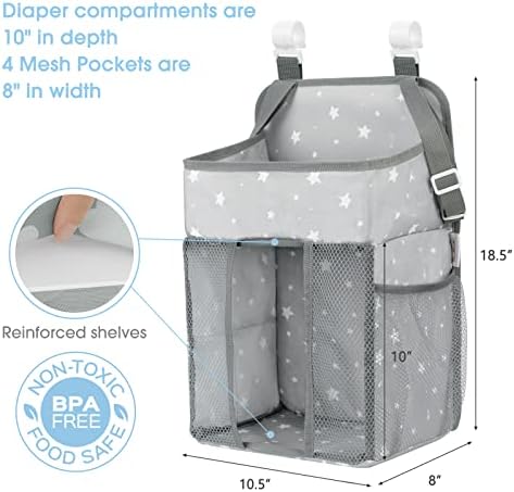 Maliton Changing Table Diaper Organizer Hold 50+ Diapers, (Star Pattern) - Image 4