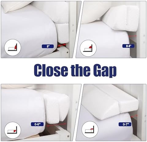 HOMBYS Wedge Pillow Headboard for Bed Gap,Foldable Bed Wedge Gap Filler King Size,Matterss Gap Filler,Multi Functional Bed Crack Pillow, Fill The Gap (0-7") Between Your Headboard and Mattress,White - Image 3