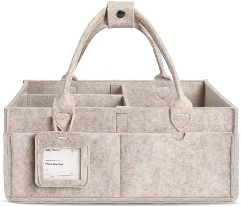 Diaper Caddy Organizer - Large Baby Caddy Organizer with Handle (Oatmeal) by Unknown