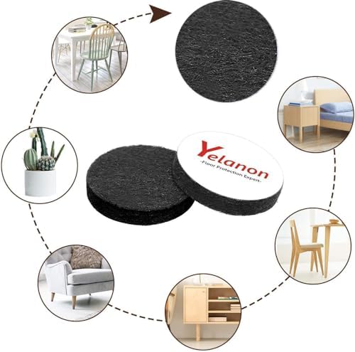 Felt Furniture Pads for Hardwood Floors -Yelanon Felt Pads for Chair Legs - Image 2