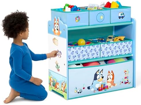 Delta Children - Bluey Design & Store 6 Bin Toy Storage Organizer - Greenguard Gold Certified, Blue - Image 3