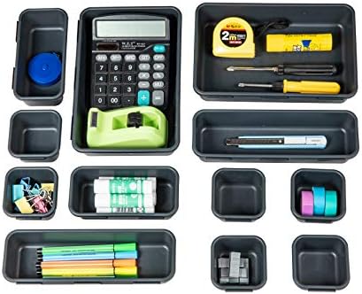 Gonice 18 PCS Interlocking Drawer Organizers Plastic Desktop Organizer Tray - Image 5