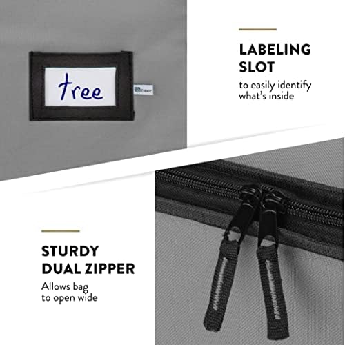 ZOBER 600D Oxford Fabric Large Christmas Tree Storage Bag - Fits 9 Ft Artificial Trees - Tear Proof Waterproof Christmas Tree Bag For Storage Box For Xmas - Strong, Durable Handles - Card Slot - Gray - Image 5
