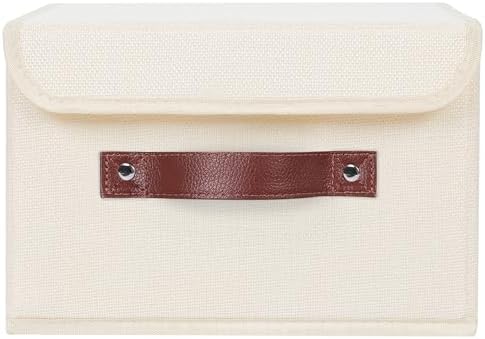 ANMINY Fabric Storage Box Bins with Lids, Beige, 13"x9"x7.9", 2 Pack - Image 7