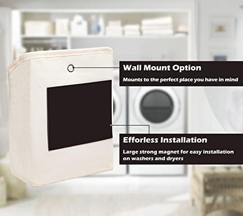Kamehame Magnetic Lint Bin for Laundry Room Organization and Storage, Cotton Linen Lint Bag, Wall Mount Space Saving Washer Dryer Trash Can Collector - Image 2