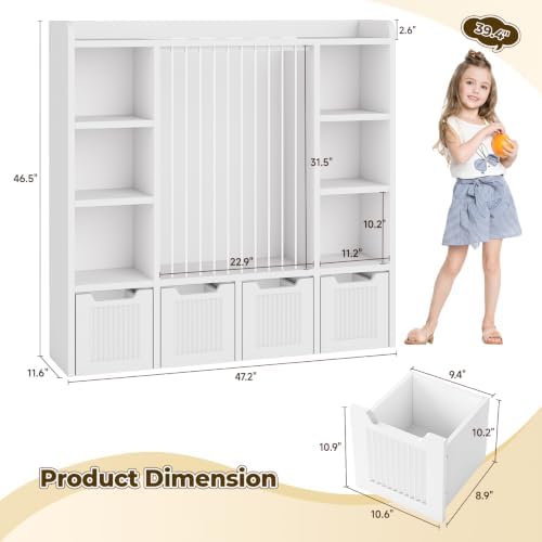 Toy Storage Organizer with Stuffed Animal Storage, White - Image 2