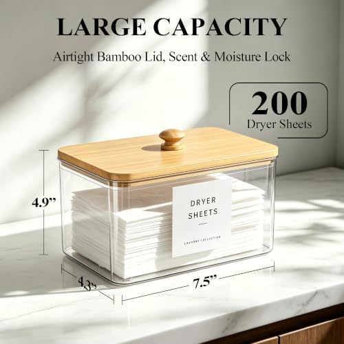 Dryer Sheet Holder with 6 Labels for Laundry Room Organization and Storage - Image 2