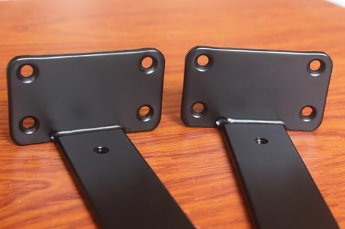 8 Pack - 7 inch Black Hidden L Shelf Bracket (1/5 Inch Thicked) Iron Floating Shelf Brackets Rustic Industrial Metal Brackets for Shelf Support - Image 3