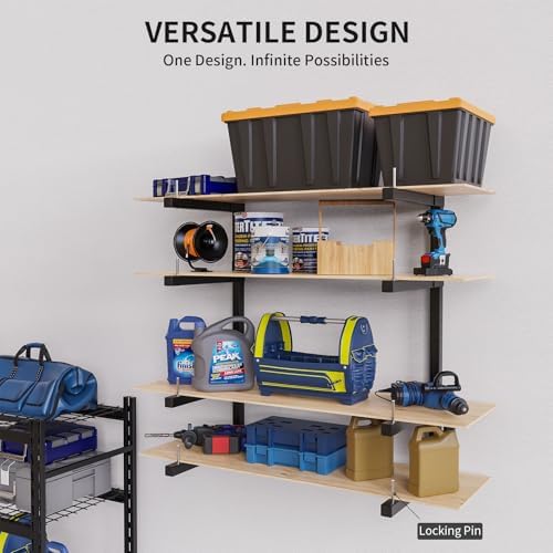 Lumber Storage Rack Wall Mount, Foldable 4-Level Wood Storage Rack - Image 4