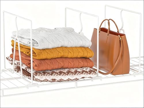 Wire Shelf Dividers for Closet: Tall 10.6in x Deep 12in, 16 Pack by Saccik