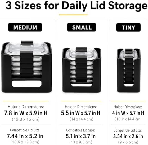 3-Pack Lid Organizer for Rubbermaid Brilliance (Medium, Small, Tiny) - Image 2