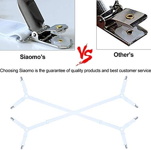 Sheet Fasteners Suspenders Straps - Adjustable Crisscross Bed Sheets Holder Clips Elastic Band Sheet Keeper Stays Grippers,2Pcs/Set White - Image 5