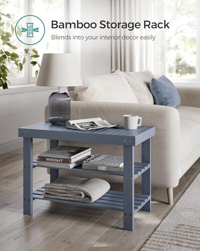 SONGMICS Shoe Rack Bench, 3-Tier Bamboo Entryway Bench, 27.6 Inches Width - Image 6