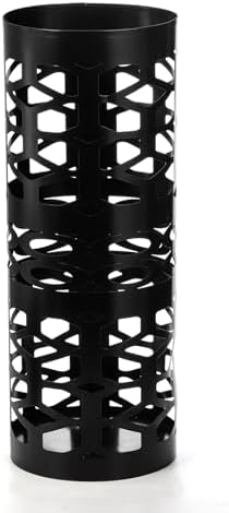 ZENFUN Umbrella Stand, Black Metal Umbrella Holder Freestanding, Cane Walk Stick Holder, Round Umbrella Rack for Entryway, Home, Office, 5.9 x 5.9 x 15.7 Inches by ZENFUN