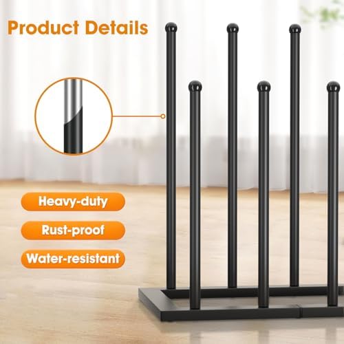 Urban Deco Free Standing Shoe Racks, Boot Organizer for Tall Boots, Black Metal Boot Rack Fit for 4 Pairs, Shoe Organizer for Dorm Room, Entryway (Black-4 pairs) - Image 2