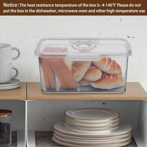 Gifhomfix Bread Box Bread Boxes for Kitchen Counter Airtight, Time Recording Bread Storage Container with Lid, Bread Keeper for Homemade Bread, Toast, Bagel, Donut and Cookies, White - Image 6