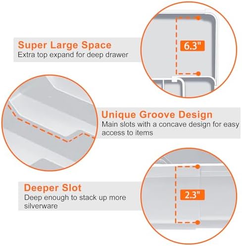 Spaclear Adjustable Silverware Drawer Organizer, Utensil Tray for Kitchen - Image 4