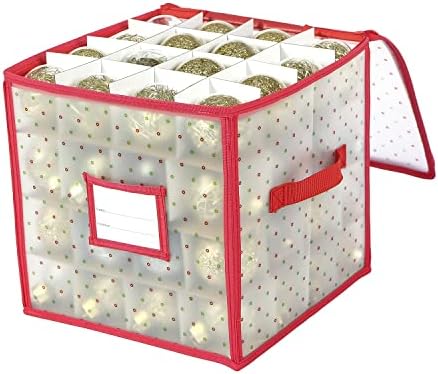 Sattiyrch Plastic Christmas Ornament Storage Box with Trays,Customizable Dividers,Dust-Proof Durable Ornament Organizer Holder,Christmas Storage Containers,Holds 64 x 3 inch Ornaments by Sattiyrch