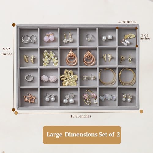Large Velvet Jewelry Tray Display Drawer Inserts 2 Pack - Image 3