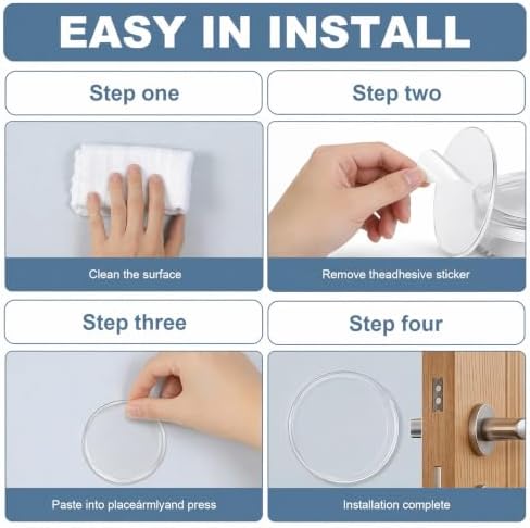 Door Stoppers for Wall, 6 Pack, 3.15" Clear, for Door Knob Wall Protection - Image 5