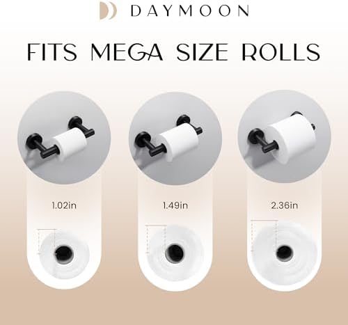 Day Moon™ - Matte Black Toilet Paper Holder Wall Mount - Modern Roll Holder - Image 4