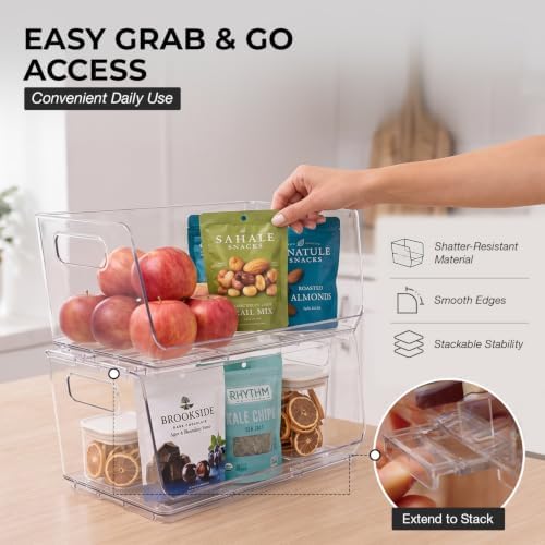 ClearSpace Stackable Storage Bins, Front Pantry Organizer, Large, 8 Pack - Image 6