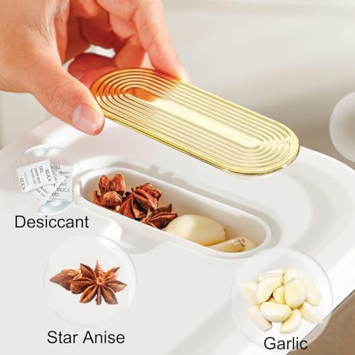 Sooyee Clear Rice Dispenser 11Lb with Measuring Cup - Image 4