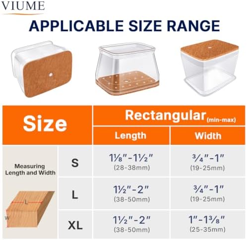 24 Pcs Chair Leg Floor Protectors for Hardwood Floors Rectangle - Image 4