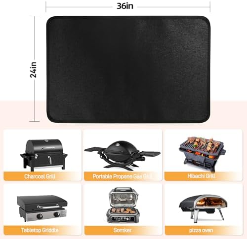 Heat Resistant Mats for Countertop fits Tabletop Grill, 36x24x0.04in, Black - Image 5