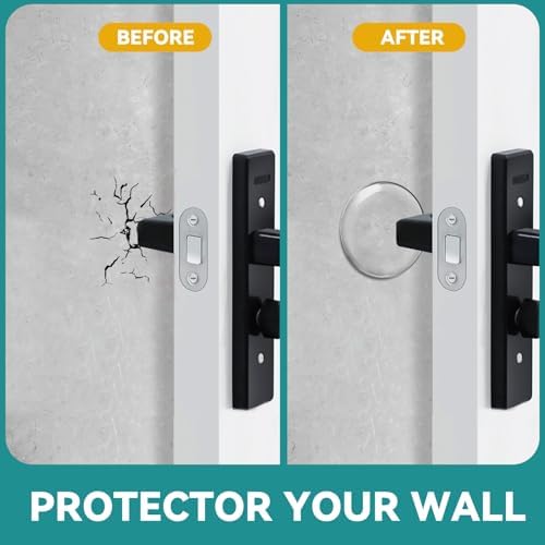 Door Stoppers for Wall, 2" Clear Silicone Door Knob Wall Protectors 10 Pack - Image 3
