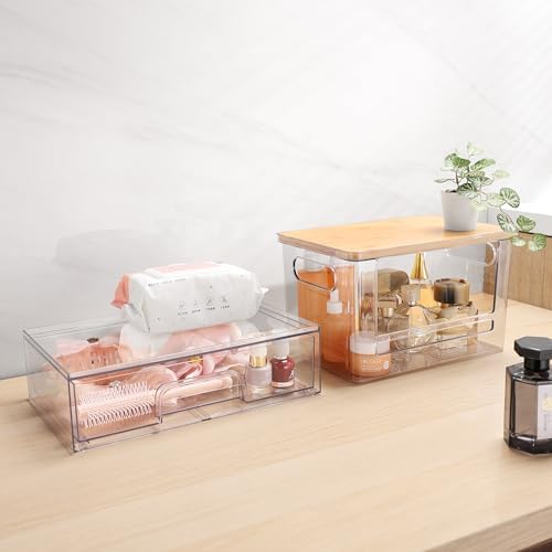 2Pcs Trash Bag Holder Under Sink Stackable Storage, Extra Large Laundry Room Organization and Storage, Laundry Pod Organization with Lid, Garbage Bag Dispenser Roll Holder for Kitchen Cabinet - Image 3