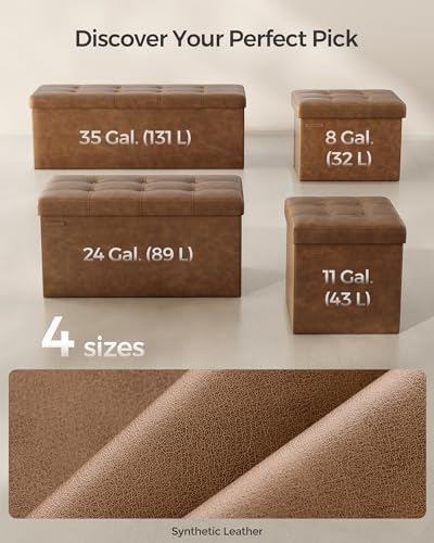 SONGMICS Storage Ottoman Bench, 30 Inches Folding Foot Rest Stool - Image 6