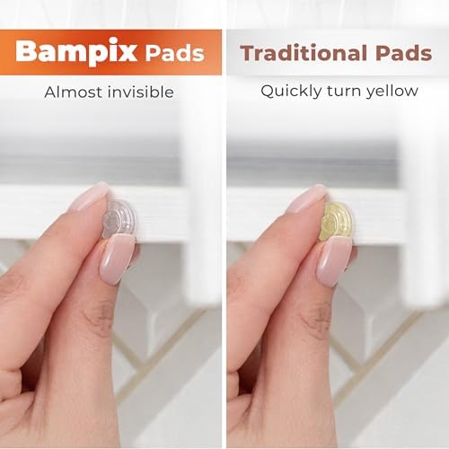 Jelly Button Cabinet Door Bumpers, 64 Pack, Clear Self-Adhesive Rubber Pads - Image 4