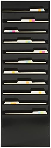 Displays2go Wall-Mounted File Folder Rack with 11 Tiered Pockets - Image 3
