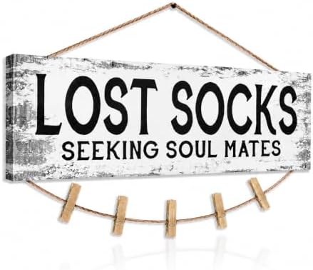 Lost Socks Laundry Room Sign Farmhouse Wall Decor 6"x14.5" - Image 4