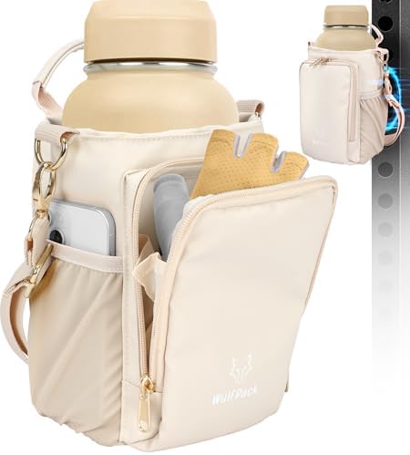 WulfPack Magnetic Gym Bag, Magnetic Bottle Bag, Water Bottle Carrier Holder with Large Phone Pockets, Large Pockets, Gym Bag, Work, and Sports (Crème) by Unknown