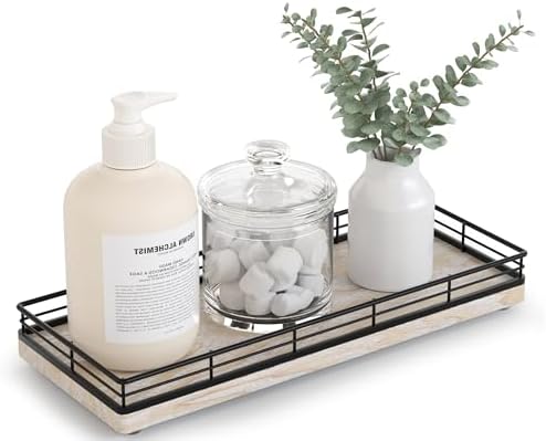 Bathroom Tray for Counter Top Organizer, Ash Wood Vanity Tray by Focusonit