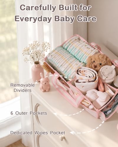 Felt Diaper Caddy Organizer with Thickened Base, Versatile Baby Caddy - Image 6