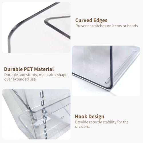 PAVSTINE 2 Pack Medicine Cabinet Organizer with Adjustable Dividers, Clear - Image 7