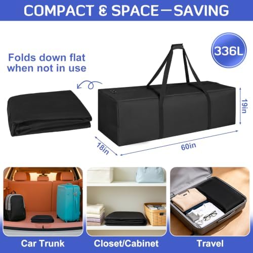 INFANZIA 60in Large Travel Duffel Bag, 600D Water Resistant Foldable, 336L - Image 4