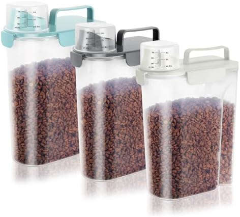 LEAWALK Cat Dog Pet Food Storage Container Up to 5-7Lbs BPA-free-3Pack by LEAWALK