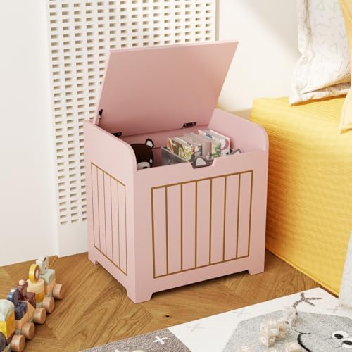 Aenuert Storage Chests, Small Cube Organizer Box,Wooden Entryway Storage (Pink, Without Handles) - Image 5