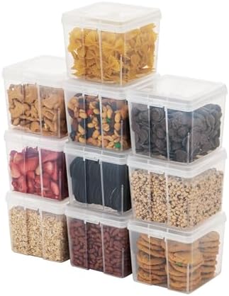 IRIS USA Food Storage Containers Set, 1.3 Qt - 10 Pack, Food Grade Plastic by IRISUSA