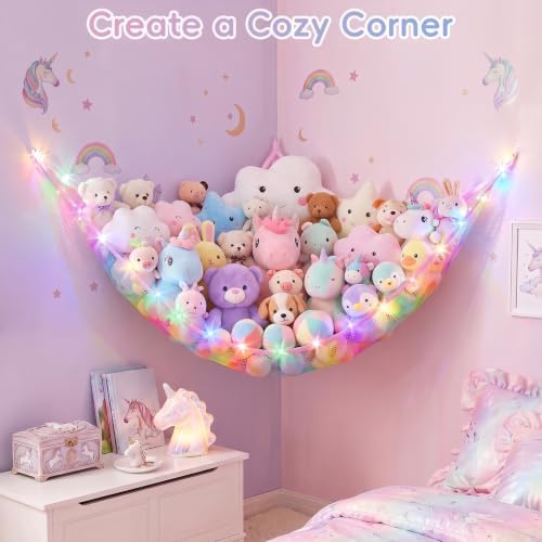 Stuffed Animals Hammock with Remote Control Toy Net Room Decor Storage - Image 2