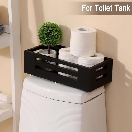 Black Toilet Basket Bathroom Box Wooden Toilet Paper Holders with Handles - Image 5