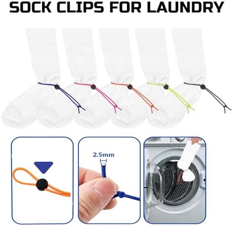 Sock Clip,Sock Holder - 20 Pcs Sock Clips for Laundry Locks Your Socks Laundry Sock Holder Sock Tie Clips Sock Organizer for for Washing Machine and Dryer with The Sock Laundry Organizer - Image 2