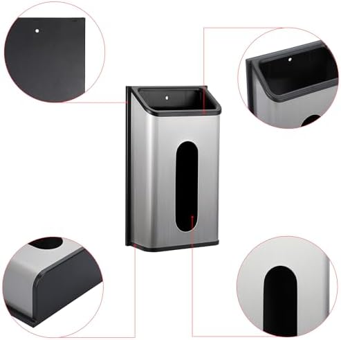Sumnacon Grocery Bag Dispenser Wall Mount Stainless Steel Bag Dispenser - Image 4